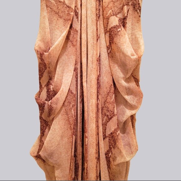 Bebe XXS Silk Snake Print Dress with Gold Trim – Tailored, Never Worn - Picture 6 of 10